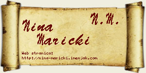 Nina Maricki vizit kartica